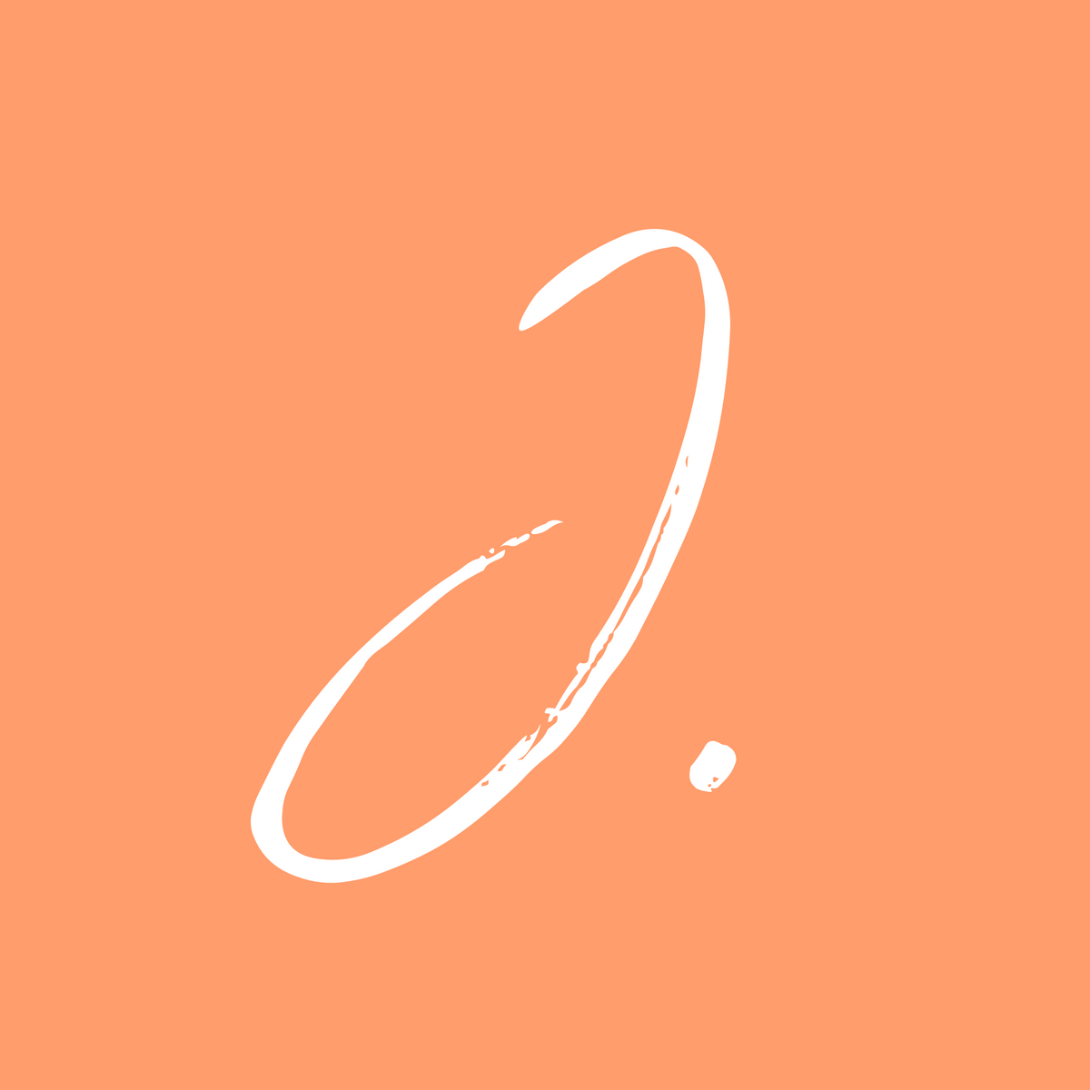 Icon J. for Julienne white on orange